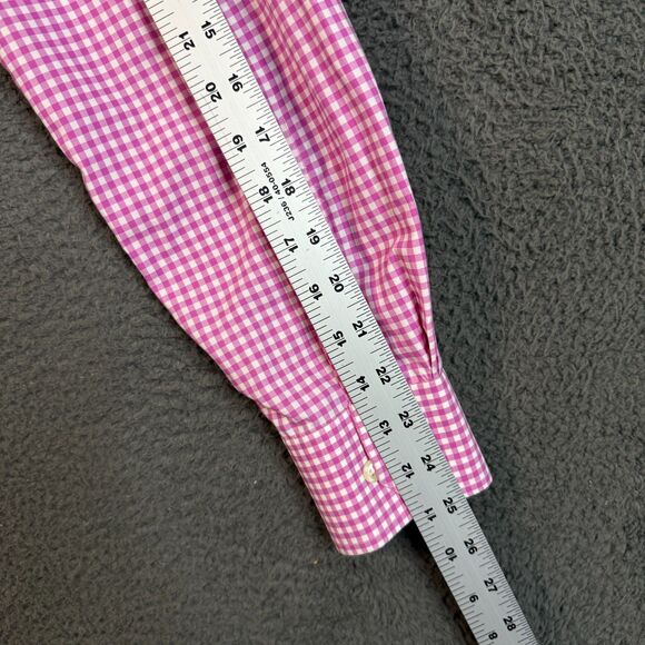 Eton Shirt Mens 15.5 Pink Check Contemporary Fit Dress Shirt Spread Collar - Picture 11 of 12
